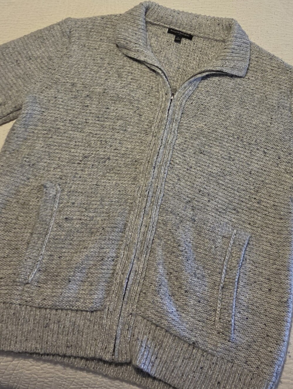 Banana Republic Heather Grey Wool Blend Cardigan, Size Large